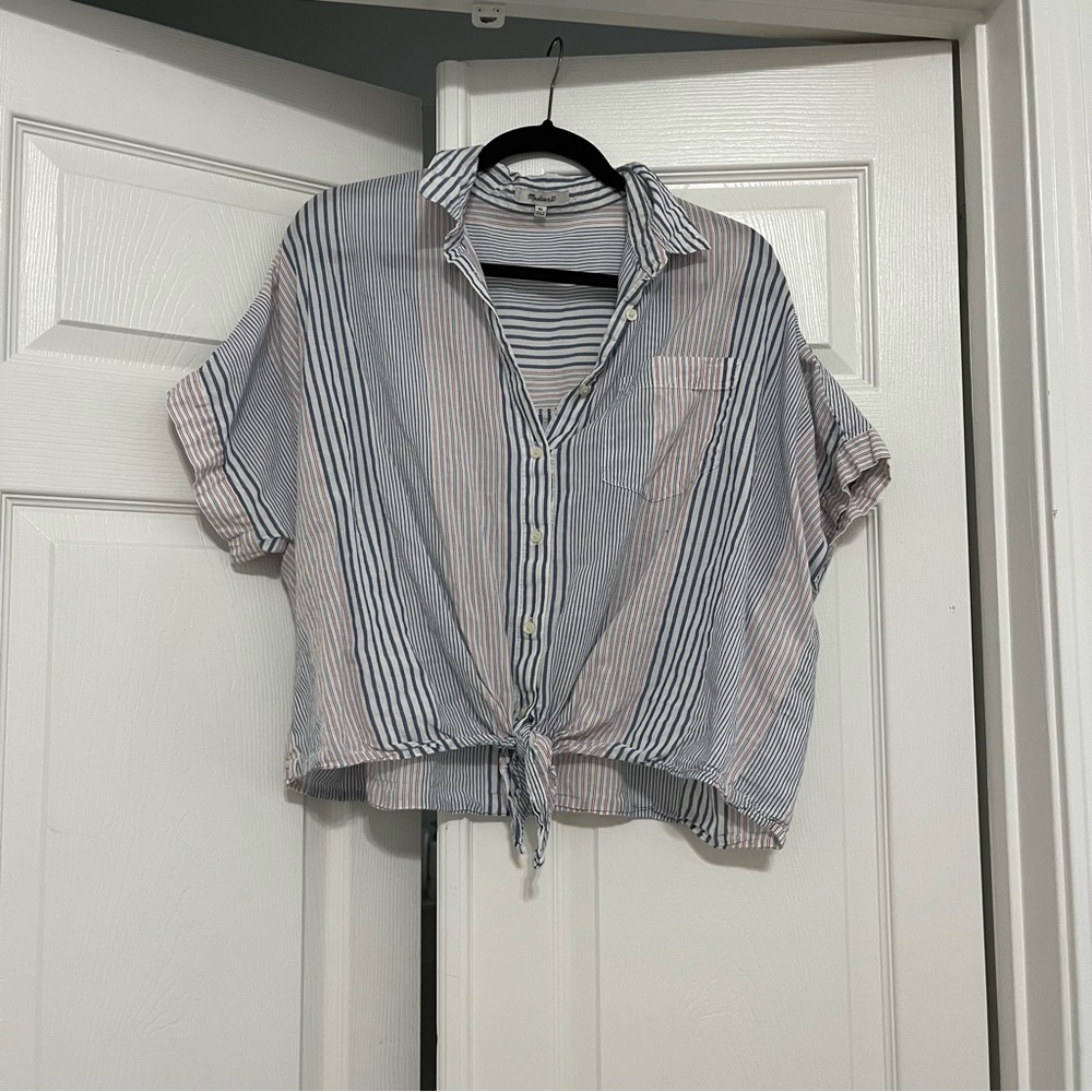Madewell Button Down Tie Front Shirt